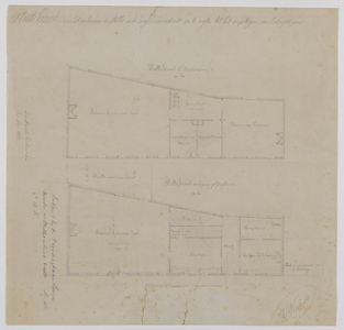 214957 Plattegronden van de Cavaleriestallen in de Lange Lauwerstraat te Utrecht, na de geprojecteerde verbouwing.